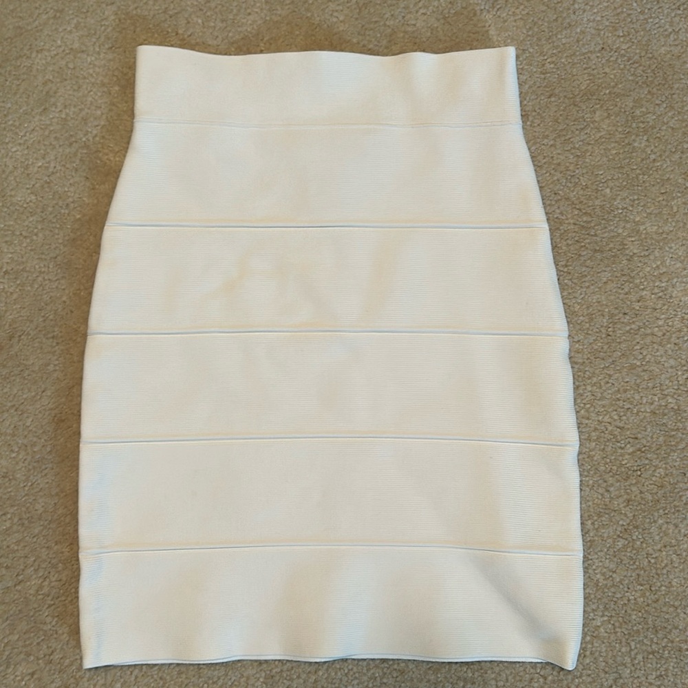 BCBG white bandage skirt